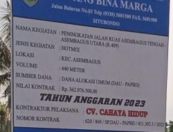 Pesta, Peningkatan Jalan Yang Ada Di Wilaya Jangkar, Di Duga Asal Asalan